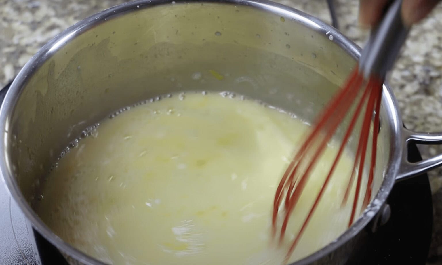 preparing filling for pie